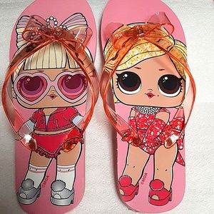 BUY 2 GET 1 FREE**LOL SURPRISE! GIRLS 2-3 BOW FLIP FLOPS
